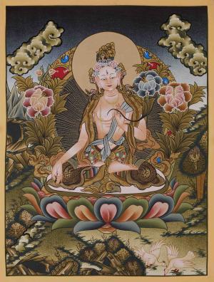 Hand-Painted White Tara Thangka | Tibetan Goddess of Compassion | Female Bodhisattva